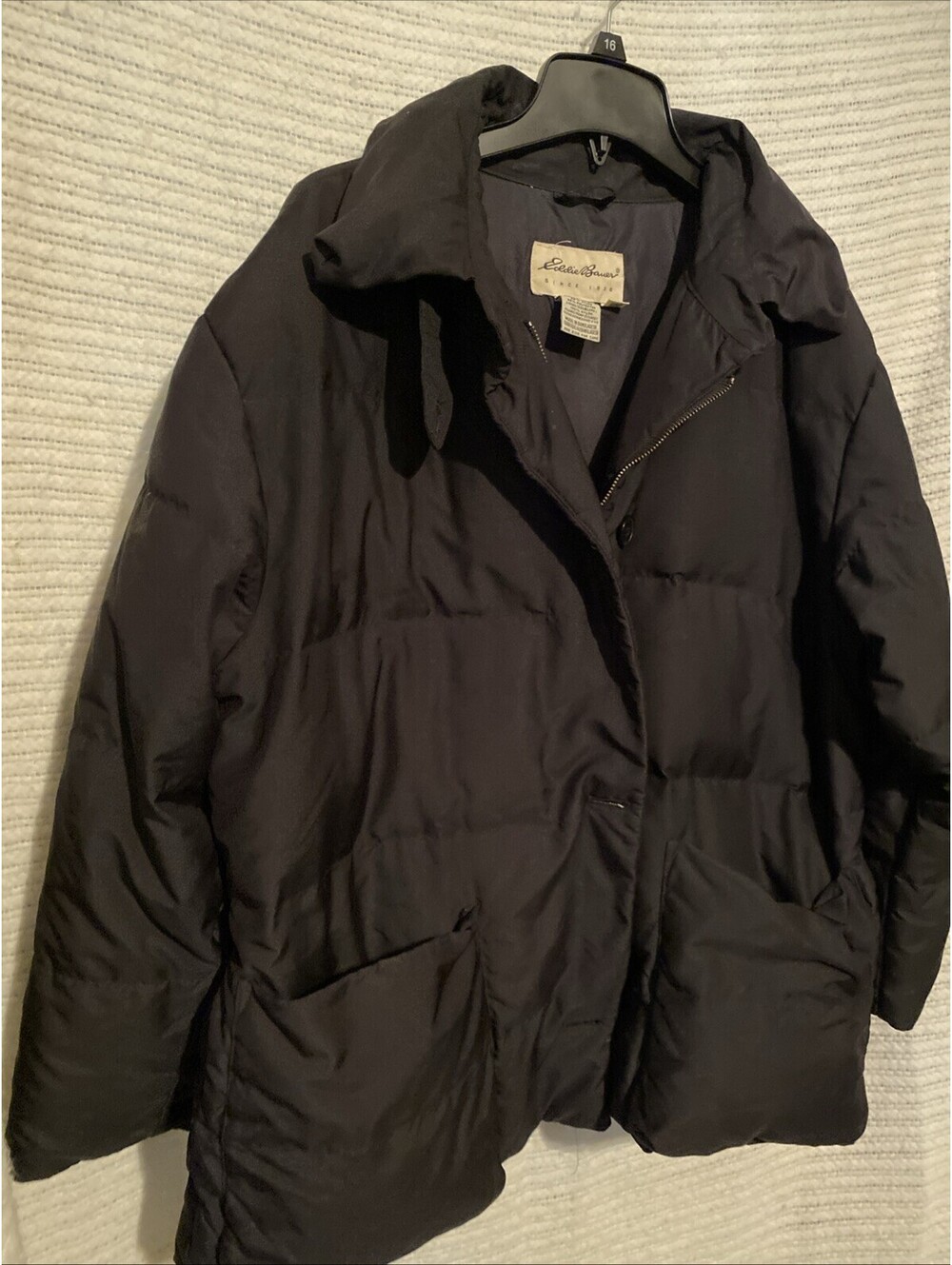 Eddie Bauer Men's Medium Black Goose Down Winter Jacket